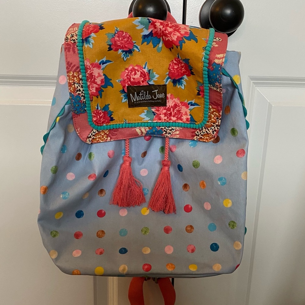 Matilda Jane Floral and Polka Dot Kids Backpack